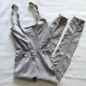 FINAL PRICE!  Free People Movement Good Karma Onesie  Ice Grey Size M
